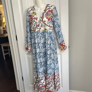 Nwots Debbie Katz South Beach Maxi Dress BOho Small Cottagecore